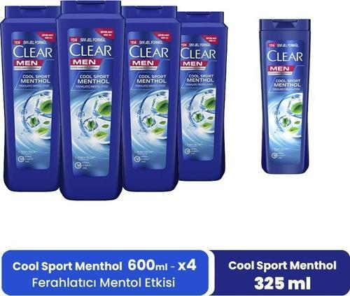 Men Şampuan Cool Sport Menthol 600 ml x 4 ve Mentol Etkisi 325 ml