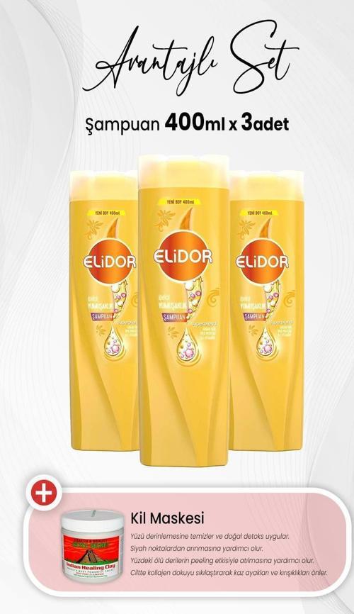 Superblend Şampuan İpeksi Yumuşaklık 400 ml x 3 Adet ve Kil Maskesi