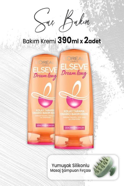 Dream Long Onarıcı Krem 390 ml x 2 Adet ve Masaj Şampuan Fırçası Yeşil