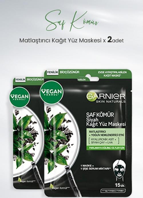 Kağıt Yüz Maskesi Siyah Saf Kömür Matlaştırıcı 28 gr x 2 Adet