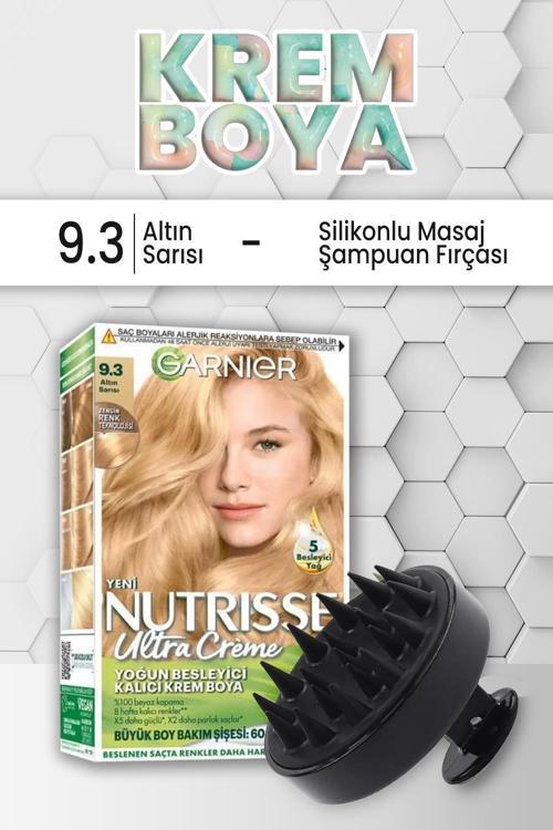 Nutrisse Krem Saç Boyası 9.3 Altın Sarısı ve Şampuan Fırçası Siyah