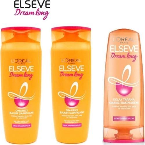 Loreal Paris Dream Long Onarıcı Şampuan 670 Ml X 2 Adet + Saç Bakım Kremi 360 Ml