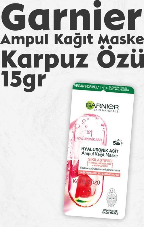 Ampul Kağıt Maske Hyaluronik Karpuz Özü 15 gr
