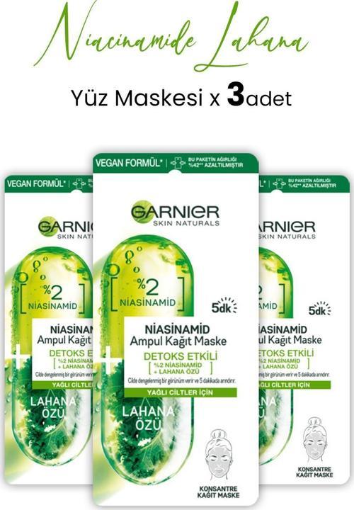 Ampul Kağıt Maske Niacinamide Lahana Özü 15 gr x 3 Adet