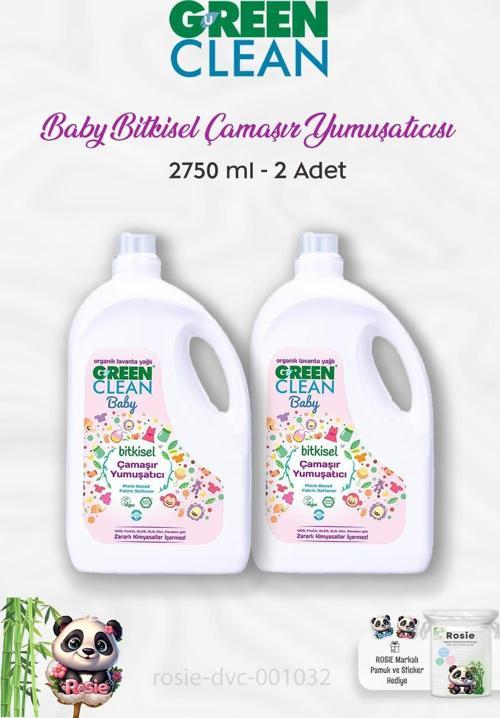 2 Adet Green Clean Bitkisel Çamaşır Yumuşatıcı Lavanta Yağlı 2750 ml ve ROSIE