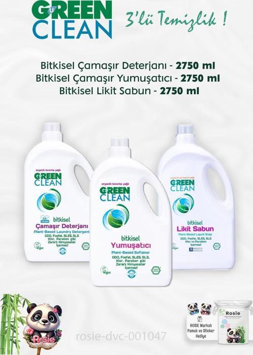 Sıvı Çamaşır Deterjanı 2.75 kg, Çamaşır Yumuşatıcısı 2.75 kg, Likit Sabun 2.75 kg ve ROSIE