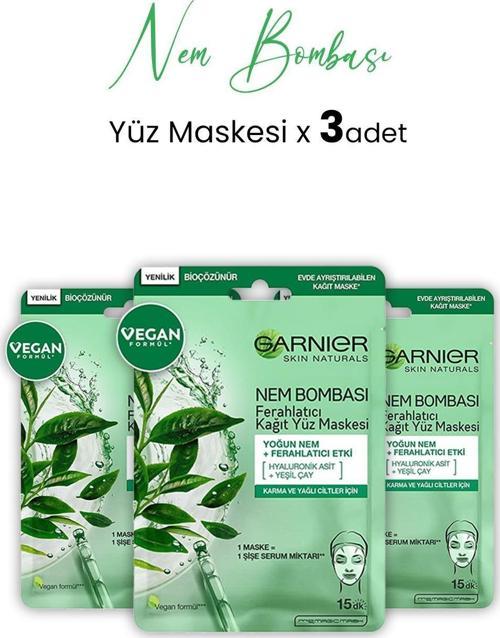 Kağıt Yüz Maskesi Ferahlatıcı Nem Bombası 28 gr x 3 Adet