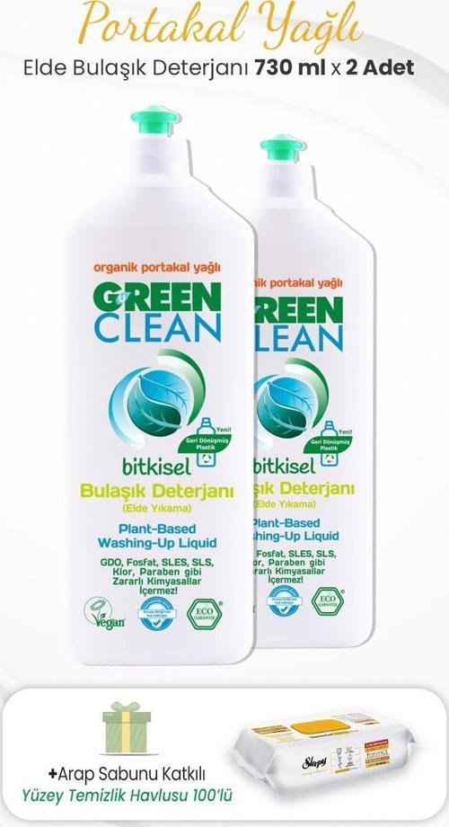 2li Elde Bulaşık Deterjanı  730 ml ve Arap Sabunlu Temizlik Havlusu