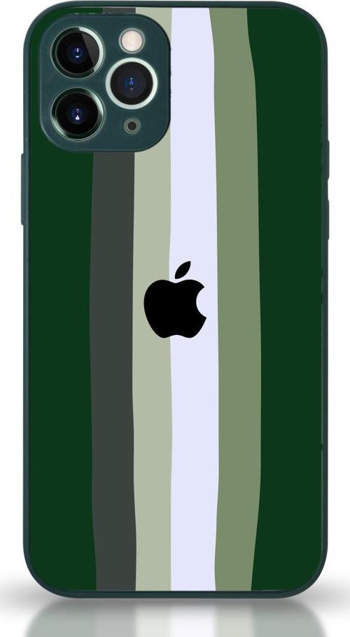 Apple iPhone 11 Pro Uyumlu Kamera Korumalı Cam Kapak - Haki