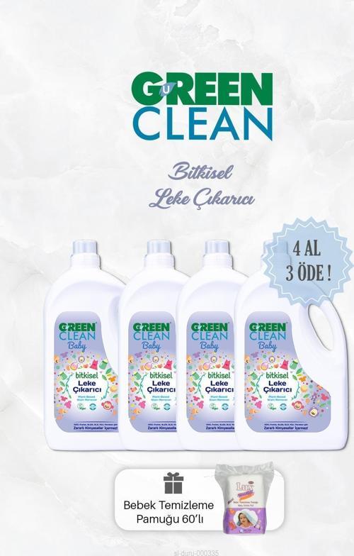 Bebek Çamaşırları İçin Leke Çıkarıcı 4 AL 3 ÖDE 2750 ml ve Bebek Pamuğu 60 lı