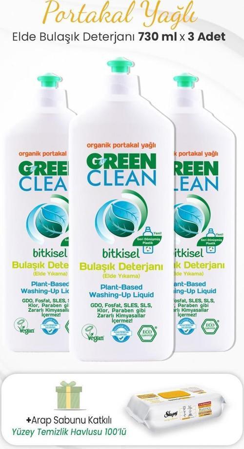 3lü Elde Bulaşık Deterjanı  730 ml ve Arap Sabunlu Temizlik Havlusu