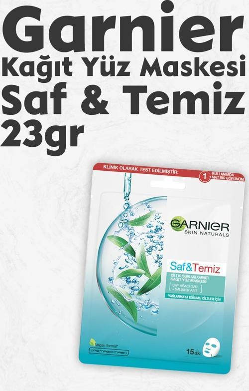Kağıt Yüz Maskesi Saf & Temiz 23 gr