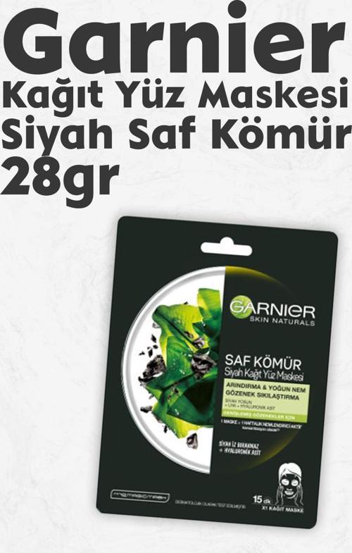 Kağıt Yüz Maskesi Siyah Saf Kömür 28 gr