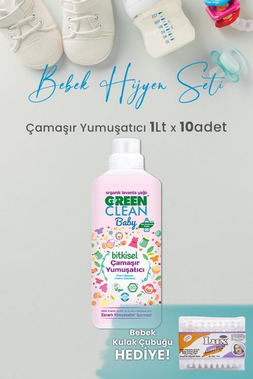 U Green Clean Baby Çamaşır Yumuşatıcı 1 L x 10 Adet ve Hediyeli