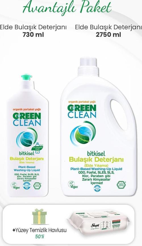 Bulaşık Deterjanı 730 ml, 2750 ml ve Yüzey Temizlik Havlusu 50'li