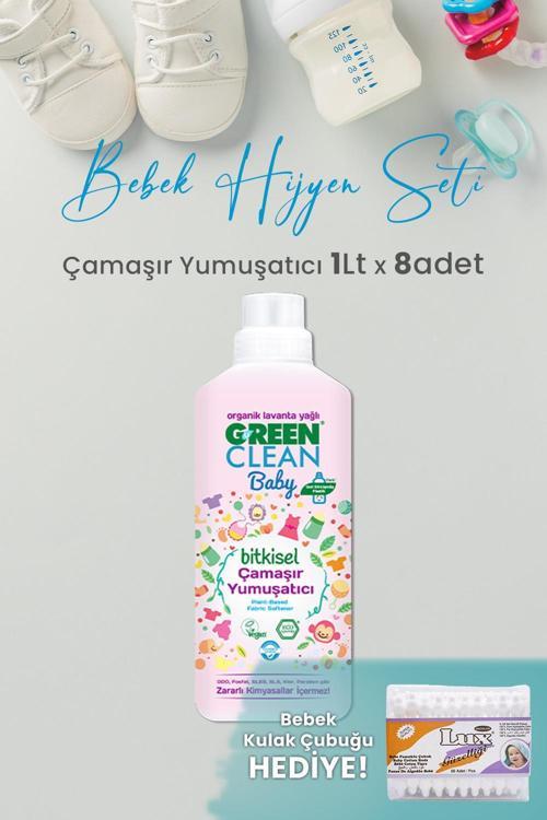 U Green Clean Baby Çamaşır Yumuşatıcı 1 L x 8 Adet ve Hediyeli