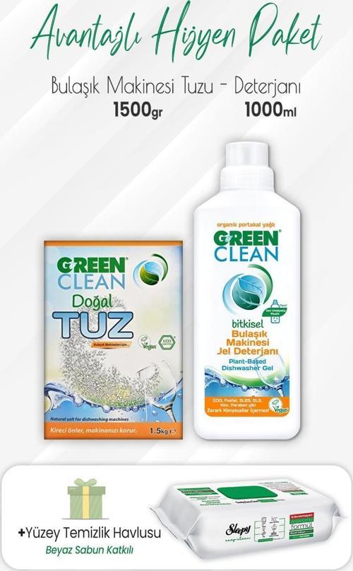 Bulaşık Makinesi Jel Deterjan 1 lt, Makinesi Tuzu 1,5 kg ve Easy Yüzey Temizlik 100' lü