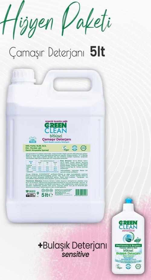 Çamaşır Deterjanı Lavanta 5 lt ve Sensitive Bulaşık Deterjanı 500 ml