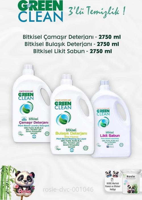 Likit Sabun 2.75 kg, Çamaşır Deterjanı 2.75 kg, Bulaşık Deterjanı 2.75 kg ve ROSIE