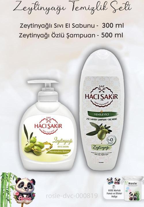 Zeytinyağlı Sıvı Sabun 300 ml, Zeytinyağlı Şampuan 500 ml ve ROSIE