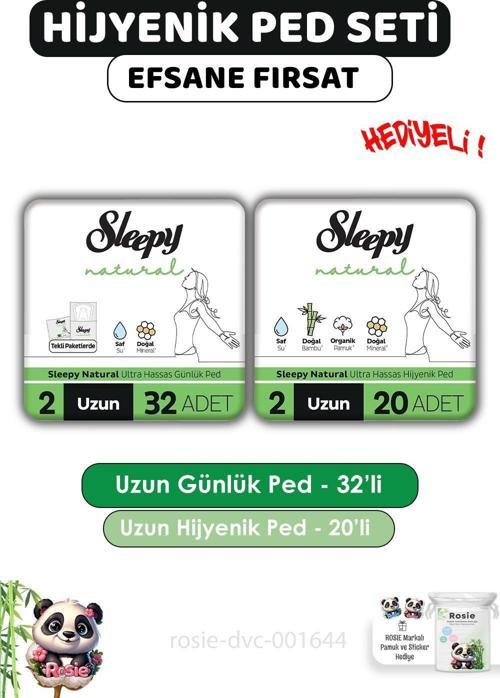 Natural Hijyenik Ped Uzun 20'li Günlük Ped Uzun 32'li ve ROSIE