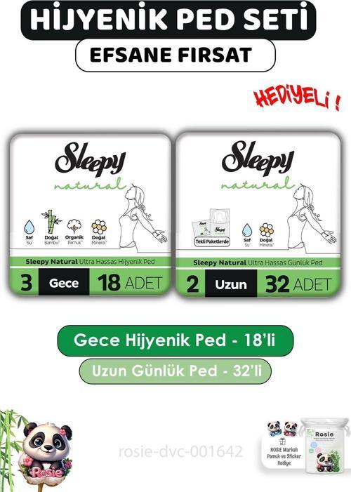 Natural Ped Gece 18 Li + Günlük Uzun 32 Li ve ROSIE