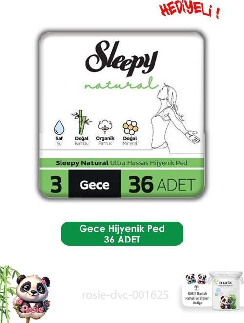 Natural Ultra Hassas Hijyenik Ped Gece 36 Adet Ped ve ROSIE
