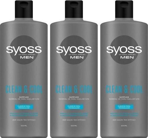 Men Clean & Cool Şampuan 500 ml x 3 Adet