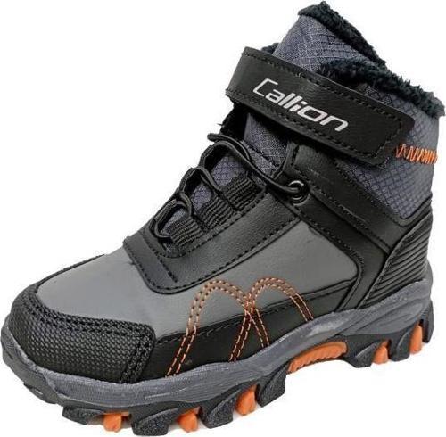 06P Deri Çocuk Sneakers Bot Füme Siyah Oranj