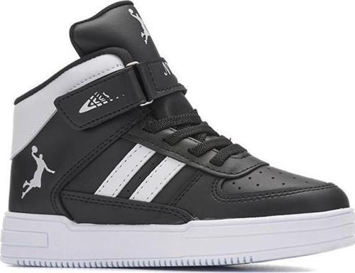 09 Deri Basketbol Orijinal Çocuk Sneakers Bot Siyah Beyaz