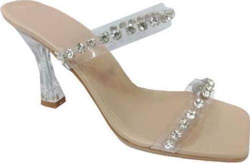 35001 Şeffaf Topuk Fashion Kadın Terlik