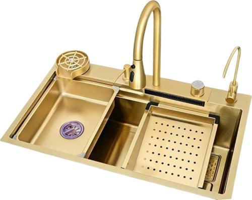 EKO GLC SS304 Gold Bardak Yıkama Şelale Eviye 75x45