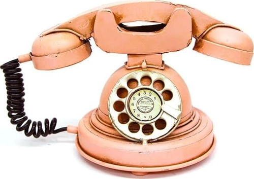 Vintage Tasarım Dekoratif Metal Telefon