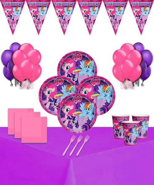 My Little Pony 40 Kişilik Doğum Günü Parti Süsleri Malzemeleri Seti