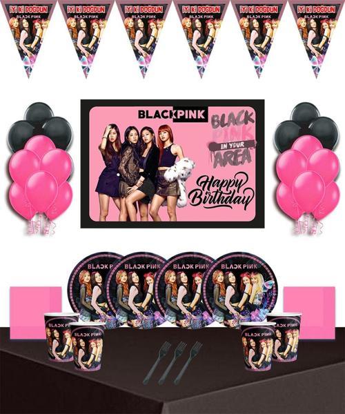 Blackpink Afişli 24 Kişilik Doğum Günü Parti Süsleri Malzemeleri Seti