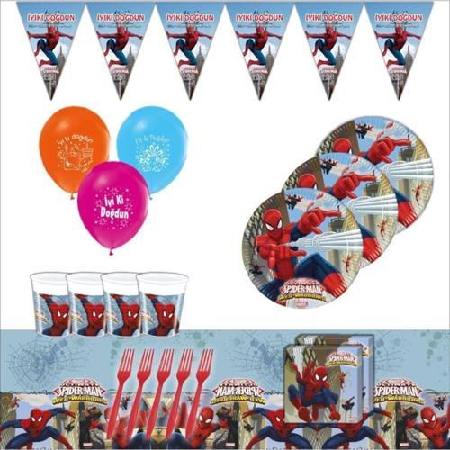 Spiderman Örümcek Adam Doğum Günü Parti Set 8 Kişilik