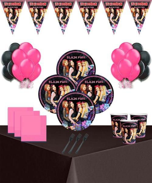 Blackpink 16 Kişilik Doğum Günü Parti Süsleri Malzemeleri Seti