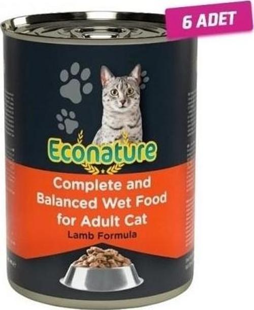 6 Adet Kuzu Etli Yetişkin Kedi Konservesi 400 gr