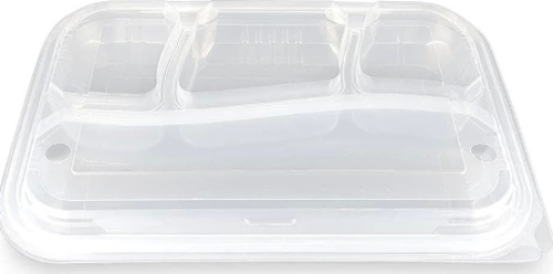 4 Bölmeli Kapaklı Kebap Kabı (75 Adet)