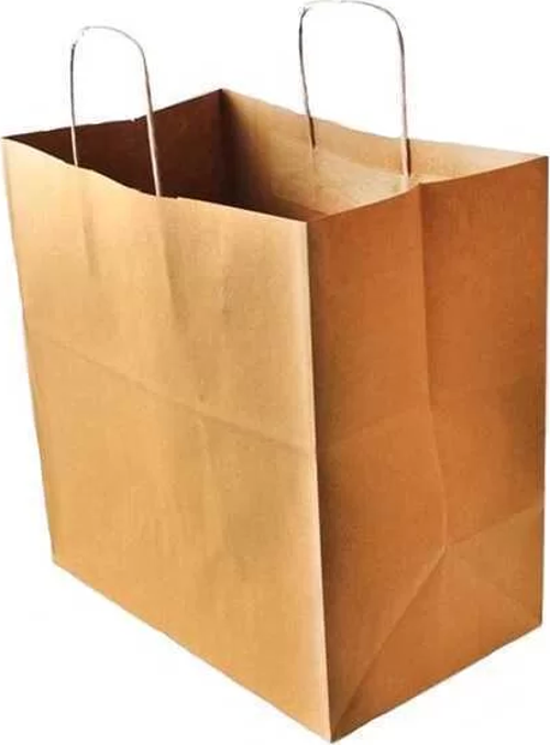 Burgu Saplı Kraft Kağıt Çanta 31x20x33 cm - 25 Adet