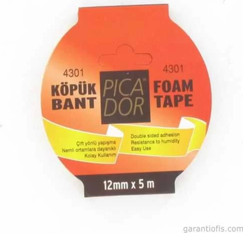 12 lik Çift Taraflı Köpük Bant (12mm x 5metre)
