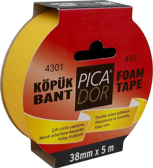 Çift Taraflı Köpük Bant 38x5 m Askılı