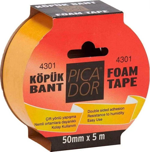 Çift Taraflı Köpük Bant 50x5 m Askılı