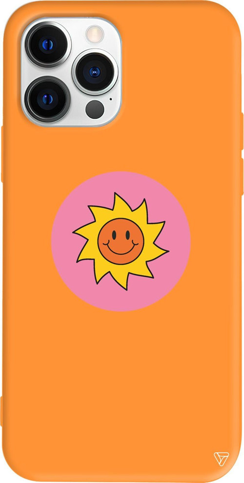 iPhone 15 Pro Max Uyumlu Turuncu Renkli Silikon Sun Telefon Kılıfı