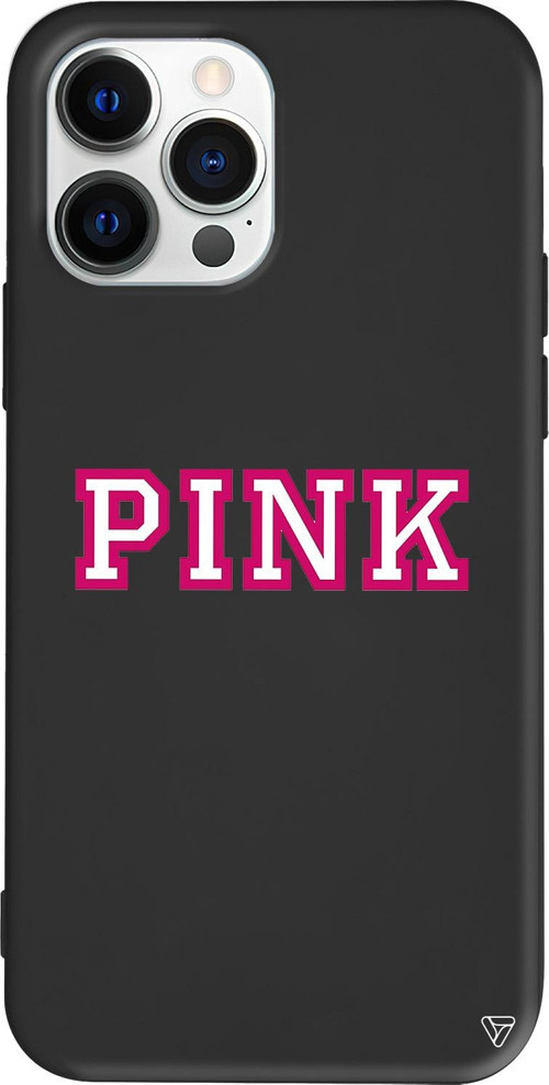 iPhone 15 Pro Max Uyumlu Siyah Renkli Silikon Pink Telefon Kılıfı