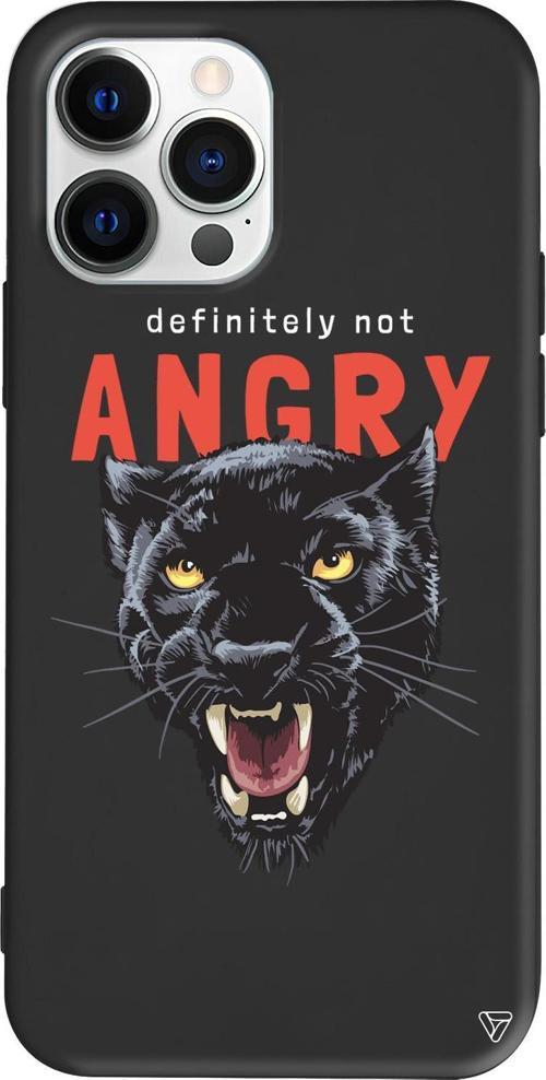 iPhone 15 Pro Max Uyumlu Siyah Renkli Silikon Sinirli Jaguar Pars Telefon Kılıfı