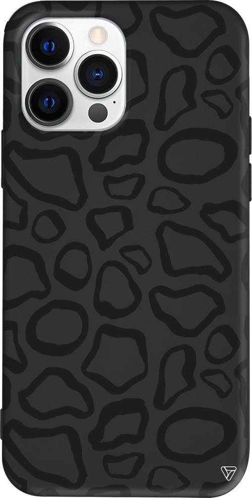 iPhone 15 Pro Max Uyumlu Siyah Renkli Silikon Siyah Pattern Telefon Kılıfı