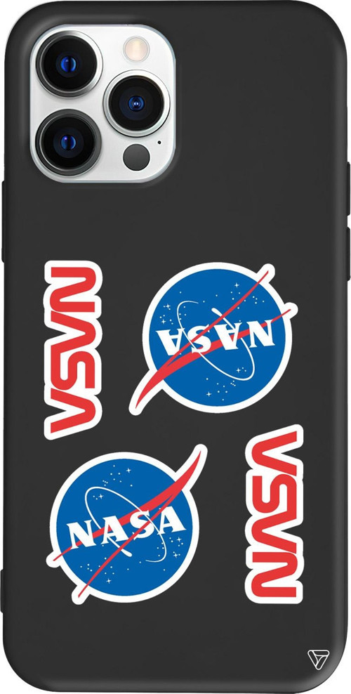 iPhone 15 Pro Max Uyumlu Siyah Renkli Silikon Space Station Telefon Kılıfı