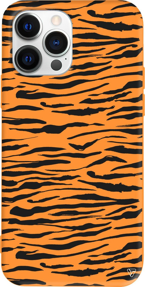 iPhone 15 Pro Max Uyumlu Turuncu Renkli Silikon Zebra Telefon Kılıfı