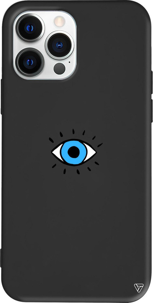 iPhone 15 Pro Max Uyumlu Siyah Renkli Silikon One Eye Telefon Kılıfı
